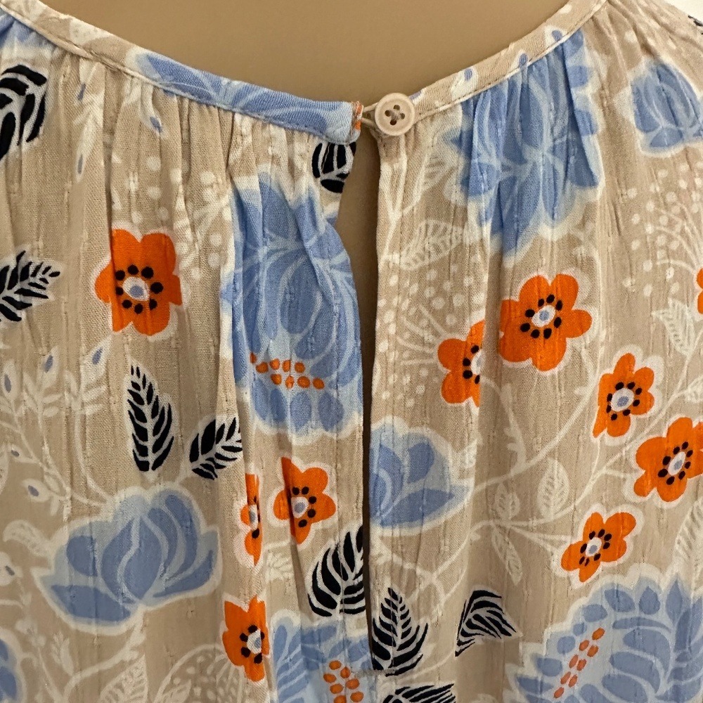LOFT Outlet Women's Tiered Floral Print Ruffle Sleeve Midi‎ Dress Size M - Picture 5 of 6